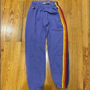 Aviator Nation Women’s 5 Stripe Sweatpants- Lavender